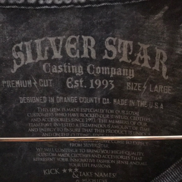 SILVER STAR GRAY/BLACK WITH ORANGE T SHIRT. Size L - Picture 5 of 7